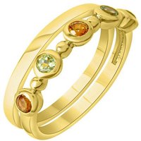 Firetti Ring-Set Multipack Schmuck Geschenk Silber 925 Fingerringe (Set, 2-tlg), mit Citrin, Peridot von Firetti