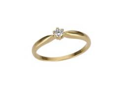 Goldring FIRETTI "Schmuck Geschenk Gold 375 Damenring Verlobungsring Solitär" Fingerringe Gr. 19, 0,01 ct P2 = erkennbare Einschlüsse, Gelbgold 375-Diamanten, weiß (gelbgoldfarben, weiß) Damen Fingerringe von Firetti