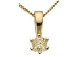 Ketten-Anhänger FIRETTI "Schmuck Geschenk Gold 750 Halsschmuck Anhänger Halskette Solitär" Schmuckanhänger Gr. 0,2 ct LR = lupenrein, Gelbgold 750-Diamanten, 0,7 g, gelb (gelbgoldfarben, g1=getönt, 1) Damen Anhänger von Firetti