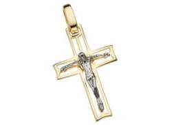 Kreuz-Anhänger FIRETTI "Schmuck Geschenk Gold 333 Halsschmuck Anhänger für Halskette Kreuz" Schmuckanhänger Gr. Gelbgold 333, 1,9 g, goldfarben (gelbgoldfarben, weißgoldfarben) Damen Anhänger von Firetti