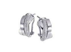 Paar Creolen FIRETTI "Schmuck Geschenk Silber 925 Ohrschmuck glitzernd" Ohrringe Gr. Silber 925 (Sterlingsilber), silberfarben (silberfarben, kristallweiß, kristallweiß) Damen Creolen von Firetti