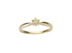 Solitärring FIRETTI "Schmuck Geschenk Gold 750 Damenring Verlobungsring Goldring Solitär" Fingerringe Gr. 16, 0,2 ct LR = lupenrein, Gelbgold 750-Diamanten, gelb (gelbgoldfarben) Damen Solitär Ringe mit Brillant von Firetti