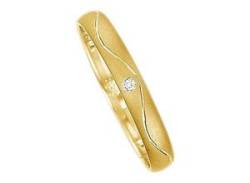 Trauring FIRETTI "Schmuck Geschenk Gold 375 Hochzeit Ehering "LIEBE"" Fingerringe Gr. 16,5, 0,005 ct SI = kleine Einschlüsse mit Brillant, Gelbgold 375, 3 mm, gelb (gelbgoldfarben) Trauringe von Firetti