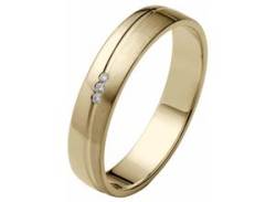 Trauring FIRETTI "Schmuck Geschenk Gold 375 Hochzeit Ehering "LIEBE"" Fingerringe Gr. 17,5, 0,015 ct SI = kleine Einschlüsse mit Brillanten, Gelbgold 375, 4 mm, gelb (gelbgoldfarben) Trauringe von Firetti