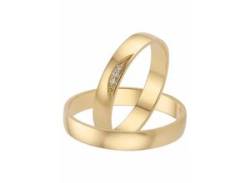 Trauring FIRETTI "Schmuck Geschenk Gold 375 Hochzeit Ehering "LIEBE"" Fingerringe Gr. 18, 0,02 ct SI = kleine Einschlüsse mit Brillanten, Gelbgold 375, 3,5 mm, gelb (gelbgoldfarben) Trauringe von Firetti