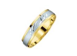 Trauring FIRETTI "Schmuck Geschenk Gold 375 Hochzeit Ehering "LIEBE"" Fingerringe Gr. 21, ohne Brillant, Gelbgold 375-Weißgold 375, 5 mm, goldfarben (gelbgoldfarben, weißgoldfarben) Trauringe von Firetti