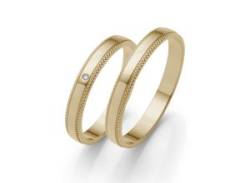 Trauring FIRETTI "Schmuck Geschenk Gold 375 Hochzeit Ehering "LIEBE"" Fingerringe Gr. 50, 0,005 ct SI = kleine Einschlüsse mit Brillant, Gelbgold 375, 3 mm, gelb (gelbgoldfarben) Trauringe von Firetti