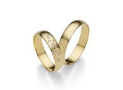 Trauring FIRETTI "Schmuck Geschenk Gold 375 Hochzeit Ehering "LIEBE"" Fingerringe Gr. 50, ohne Brillanten, Gelbgold 585, 4,5 mm, gelb (gelbgoldfarben) Trauringe von Firetti