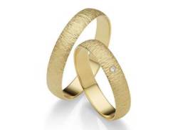 Trauring FIRETTI "Schmuck Geschenk Gold 375 Hochzeit Ehering "LIEBE"" Fingerringe Gr. 63, 0,01 ct SI = kleine Einschlüsse mit Brillant, Gelbgold 375, 5 mm, gelb (gelbgoldfarben) Trauringe von Firetti