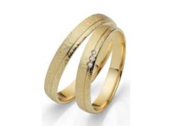 Trauring FIRETTI "Schmuck Geschenk Gold 750 Hochzeit Ehering "LIEBE"" Fingerringe Gr. 50, SI = kleine Einschlüsse ohne Brillanten, Gelbgold 585, 3,5 mm, gelb (gelbgoldfarben) Trauringe Made in Germany, wahlweise mit oder ohne Brillanten von Firetti