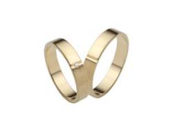 Trauring FIRETTI "Schmuck Geschenk Gold 750 Hochzeit Ehering "LIEBE"" Fingerringe Gr. 68, 0,01 ct SI = kleine Einschlüsse mit Brillant, Gelbgold 375, 4 mm, gelb (gelbgoldfarben) Trauringe von Firetti