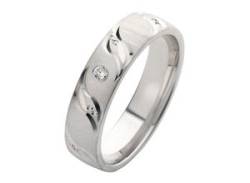 Trauring FIRETTI "Schmuck Geschenk Hochzeit Ehering "LIEBE"" Fingerringe Gr. 16,5, mit Zirkonia, Silber 925 (Sterlingsilber), 5,0 mm, silberfarben (silberfarben, kristallweiß) Trauringe von Firetti