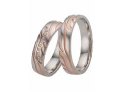 Trauring FIRETTI "Schmuck Geschenk Hochzeit Ehering "LIEBE"" Fingerringe Gr. 20, mit Zirkonia, Silber 925 (Sterlingsilber), 5 mm, rosegold (silberfarben, roségoldfarben, kristallweiß) Trauringe wahlweise mit oder ohne Zirkonia von Firetti