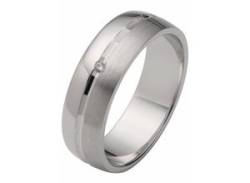 Trauring FIRETTI "Schmuck Geschenk Hochzeit Ehering "LIEBE"" Fingerringe Gr. 20, mit Zirkonia, Silber 925 (Sterlingsilber), 6 mm, silberfarben (silberfarben, kristallweiß) Trauringe wahlweise mit oder ohne Zirkonia von Firetti