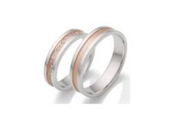 Trauring FIRETTI "Schmuck Geschenk Hochzeit Ehering "LIEBE"" Fingerringe Gr. 60, mit Zirkonia, Silber 925 (Sterlingsilber), 5 mm, rosegold (silberfarben, roségoldfarben, kristallweiß) Trauringe von Firetti