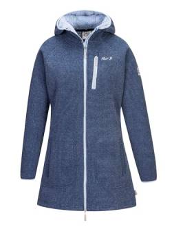 First B Damen Fleecemantel Agneta, Strickfleece, Windbreaker, Outdoorjacke, Campingjacke, Freizeitjacke gefüttert, weich & kuschelig navy 50 von First B