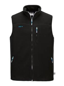 First B Herren Fleeceweste Cain, ärmellos, Windbreaker, Outdoor-Weste, Wind-Weste, gefüttert, windabweisend, wasserabweisend black XL von First B