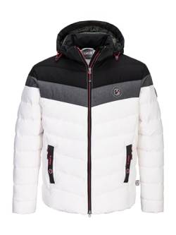 First B Herren Steppjacke Ceddy, Winterjacke, wasserabweisend, windabweisend, wärmend White/Black XL von First B