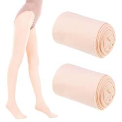 Firtink 2 Paar Ballett Strumpfhose Mädchen Elastisch Atmungsaktiv Ballett Strumpfhose Kinder Ballett Leggings Tanzstrumpfhose mit Fuß für Mädchen 5–8 Jahren von Firtink