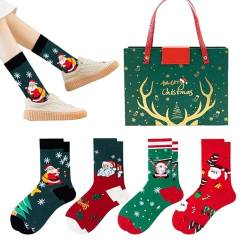 Baumwoll-Weihnachtsmannsocken,Anti-Rutsch-Socken für Erwachsene mit weicher Baumwolle - Urlaubskleidung für Erwachsene, Socken für Wohnzimmer, Weihnachtsfeier, Schlafzimmer, Arbeitszimmer, Firulab von Firulab