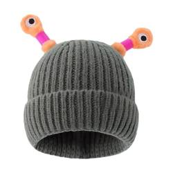 Firulab Monster-Tentakel-Mütze, leuchtende Monster-Strickmütze, süße und lustige Schnec -Beanie-Mütze, leuchtende gestrickte Monster-Mütze für Eltern und Kinder von Firulab