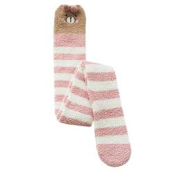 Oberschenkelhohe Fuzzy-Socken, Flauschige Kniestrümpfe | Niedliche Tier-Korallenfleece-Streifen über dem Knie, flauschige Socken - Beinwärmersocken für Frauen zum Weihnachtsschlafen Firulab von Firulab