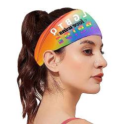 Pride Stirnbänder für Frauen - Regenbogen-Stirnband mit Alphabet-Aufdruck, Pride-Haarschmuck,Pride-Festival-Zubehör, breites Kopfband, Pride-Verkleidungszubehör für Fotografie, Auftritte Firulab von Firulab
