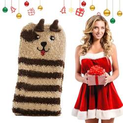 Tierische Fuzzy-Socken,Kuschelige dicke Plüschsocken | Flauschige Damensocken für Weihnachten, bequeme Socken für den Winter drinnen oder Weihnachten Firulab von Firulab