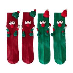 Weihnachts-Handsocken, 3D-lustige Weihnachts-Magnetsaugsocken, neuartige Hand-in-Hand-Socken, lustige Weihnachtsgeschenke für Freunde, Paare von Firulab