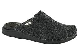 Fischer Markenschuh Herren Pantoletten, Männer Hausschuhe,schlapen,Home-Slipper,House-Slipper,patschen,schlapfen,drinnen,Anthrazit,44 EU / 10 UK von Fischer Markenschuh