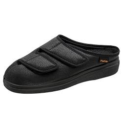 Fischer Markenschuh Unisex - Erwachsene, Damen,Herren Hausschuhe,Wechselfußbett,Indoor,daheim,zuhause,verbandschuhe,Schwarz,44 EU / 9 UK von Fischer Markenschuh