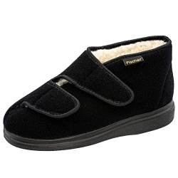 Fischer Markenschuh Unisex - Erwachsene, Damen,Herren Hausschuhe,warm gefüttert,House-Slipper,patschen,schlapfen,drinnen,Schwarz,43 EU / 8.5 UK von Fischer Markenschuh