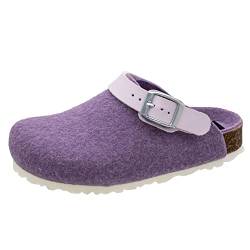 Fischer Markenschuh Unisex - Kinder Pantoletten, Jungen,Mädchen Pantoletten,Sommerschuhe,sommerclogs,Filz-Hausschuhe,Kids,Lila,30 EU / 12 UK von Fischer Markenschuh