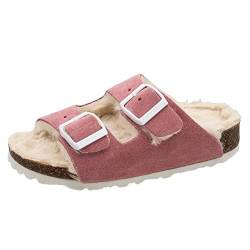 Fischer Markenschuh Unisex - Kinder Pantoletten, Jungen,Mädchen Pantoletten,warm gefüttert,Slides,Slip-ons,Backless Slipper,Rose,37 EU / 4.5 UK von Fischer Markenschuh