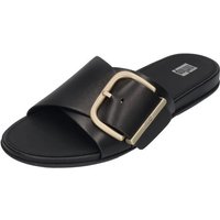 Fitflop GRACIE MAXI-BUCKLE LEATHER SLIDES Zehentrenner Black von FitFlop