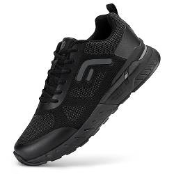 FitVille Extra weit Walking Schuhe Herren leicht atmungsaktive Turnschuhe Helle Sohle für breite Füße Bequeme Sportschuhe Linderung von Fußschmerzen Schwarz 50 EU X-Weit von FitVille