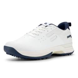 FitVille Golfschuhe Herren Extra Weit Atmungsaktiv Golf Sportschuhe mit Schnürung Breit Herren-Golfschuh Weiß Dunkelblau 45 EU X-Weit von FitVille