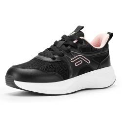 FitVille Laufschuhe Damen Sportschuhe Atmungsaktiv Turnschuhe Leichte Joggingschuhe rutschfeste Sneaker Outdoor Fitness Gym Walkingschuhe, Schwarz, 38 EU von FitVille