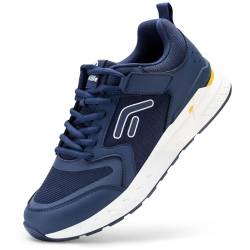 FitVille Laufschuhe Herren Extra Weite Diabetiker Sneaker mit Klettverschluss Atmungsaktive Walkingschuhe Bequeme Sportschuhe für Breite Plattfüße Plantarfasziitis,Blau,40 EU,X-Weit von FitVille