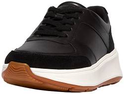 FitFlop Damen F-Mode Leather/Suede Flatform Sneakers Platform, Black, 37 EU von Fitflop