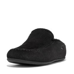 Fitflop Damen Chrissie Slipper mit Häkelnähten Hausschuh, Schwarz, 40 EU von Fitflop