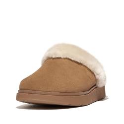 Fitflop Damen GEN-FF Shearling-Collar Suede Slippers Hausschuh, Desert Tan, 38 EU von Fitflop