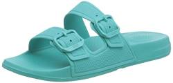 Fitflop Damen IQUSHION Bar Buckle Slide Flache Sandale, Tahiti Blau, 40 EU von Fitflop