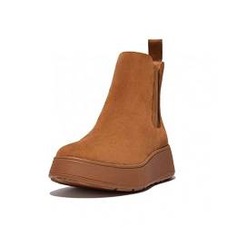 Fitflop F-Mode Leder Flatform Chelsea Boots Aus Hellbraunem Veloursleder 40 Light TAN von Fitflop