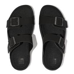 Fitflop Herren Gogh MOC Mens Buckle Leather Slides Schiebe-Sandalen, Schwarz, 41 EU von Fitflop