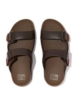 Fitflop Herren Gogh Moc Slide aus Leder Schiebe-Sandalen, Dunkelbraun, 45 EU von Fitflop