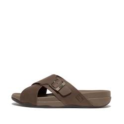 Fitflop Surfer Herren Schnalle Nubuk Cross Slides Schiebe-Sandalen, Schokobraun, 46 EU von Fitflop