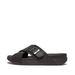 Fitflop Surfer Herren Schnalle Nubuk Cross Slides Schiebe-Sandalen, Schwarz, 46 EU von Fitflop