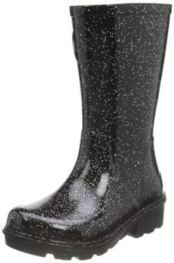 Fitflop Unisex Kinder Kids Wonderwelly Mode-Stiefel, Schwarz Glitter von Fitflop