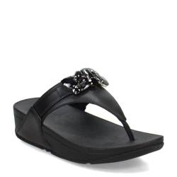 Fitflop Zehentrenner LULU JEWEL DELUXE Leather - black, Größe:39 EU von Fitflop